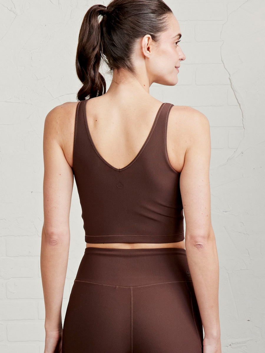 Sculptive Rib Crop Tank Mocha
