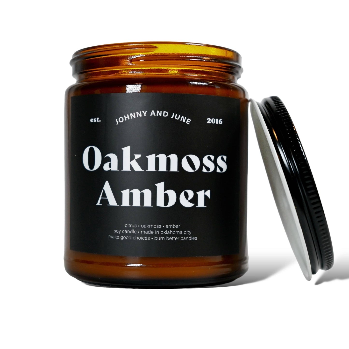 Oakmoss Amber 8oz Soy Candle