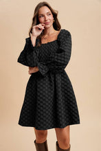 Daisy Jacquard Texture Smocking Mini Dress