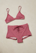 Lola Check Bralette Top-Plum