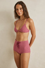 Lola Check Bralette Top-Plum