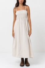 Classic Shirred Midi Dress-Oat