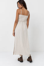 Classic Shirred Midi Dress-Oat
