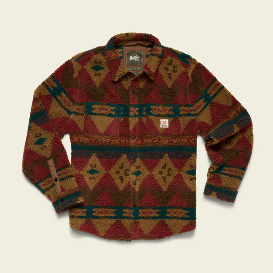 Allegheny Fleece Overshirt - Mitla Motifs : Brick