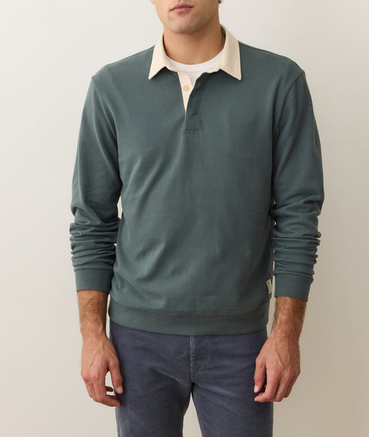 Balsam Green Sueded Rugby Polo