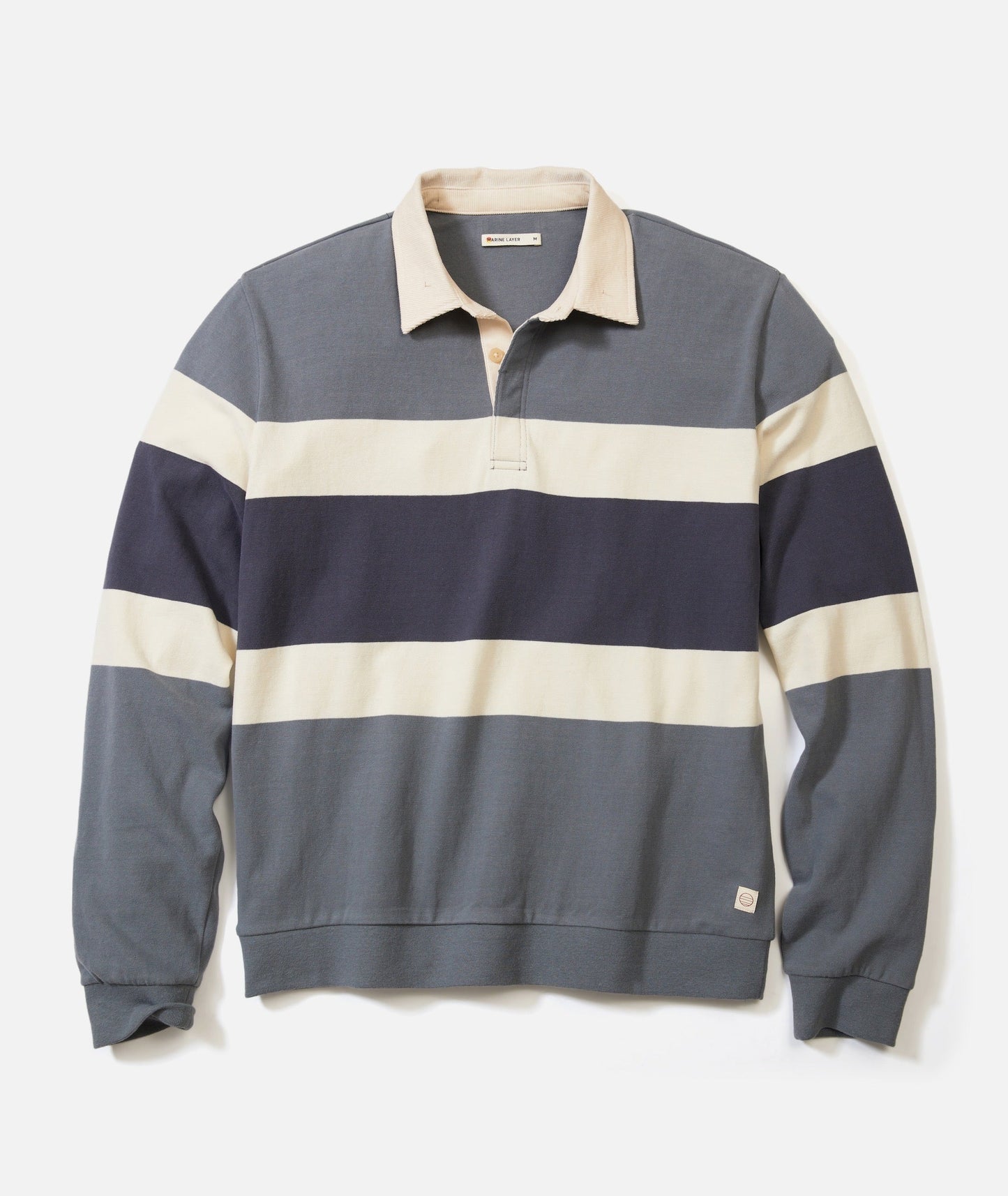 Color Blocked Sueded Rugby Polo