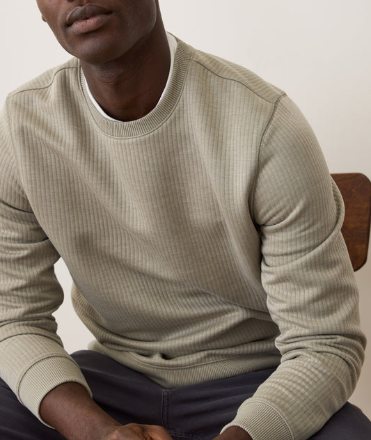 Taupe Corbet Quilted Crewneck