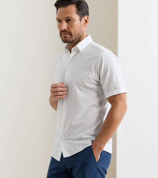 Seaward Cotton Lyocell Sport Shirt-White