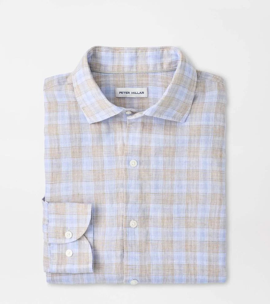 Milo Linen Sport Shirt-Cloudy Blue
