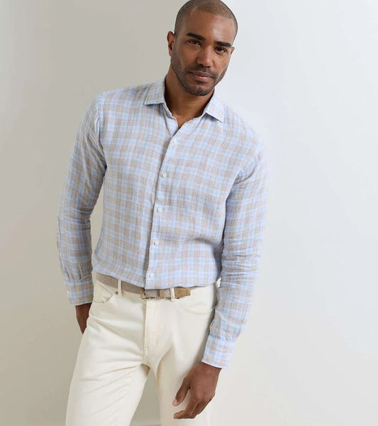 Milo Linen Sport Shirt-Cloudy Blue