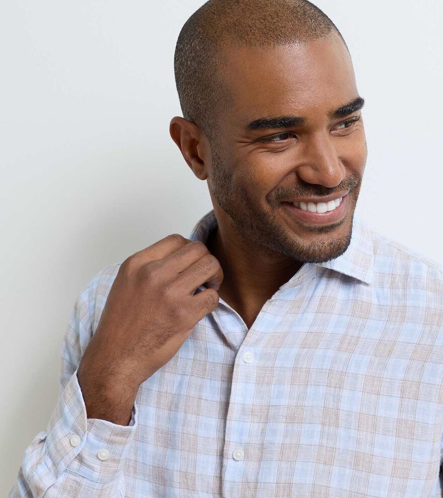 Milo Linen Sport Shirt-Cloudy Blue