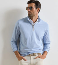 Albatross Cotton-Blend Pique Quarter-Zip-DUSK BLUE