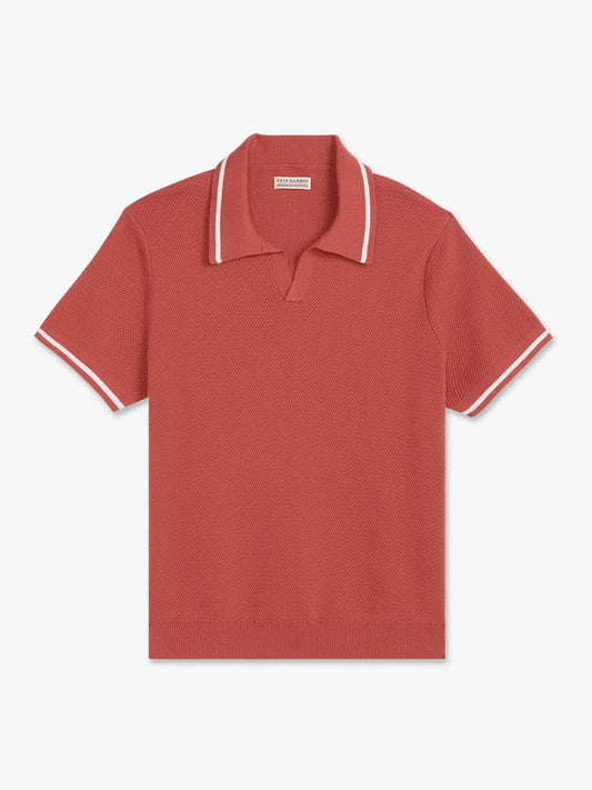 Neptune Sweater Polo-Washed Red