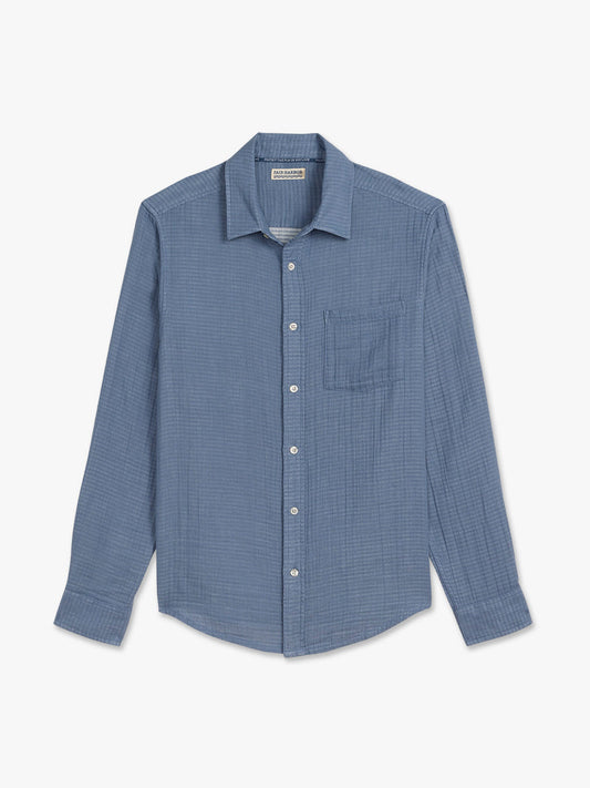 Oasis Textured Shirt-Marina Stripe