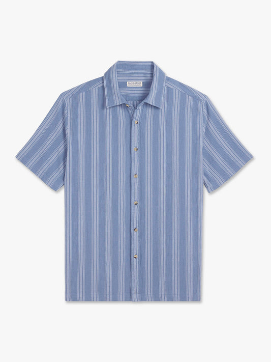 Oasis Textured Shirt-Maritime Stripe
