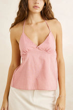 Lola Check Halter Tank-Plum