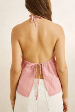 Lola Check Halter Tank-Plum
